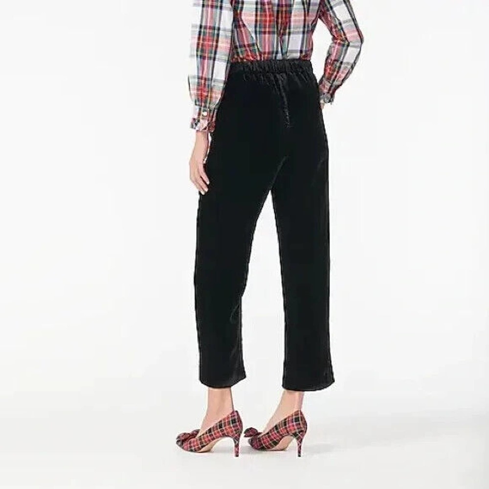 J. Crew Velvet Peyton Pull-On Pants Black Stretch Womens Size 14T 14 Tall H14624 - Picture 7 of 11